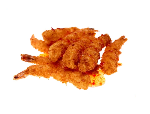 Fried shrimps isolated on a white background — Stock Photo, Image