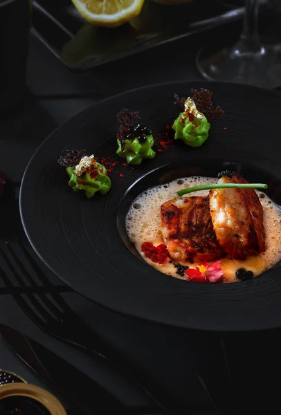 Sturgeon fillets in a creamy sauce — Stock Image Sturgeon fillets in a creamy sauce Stock Image