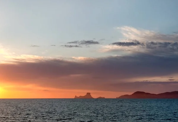 Picturesque View Mysterious Island Vedra Sunset Ibiza Island Balearic Islands — Stock Photo, Image