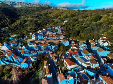 Aerial photo Juzcar townscape. Spain