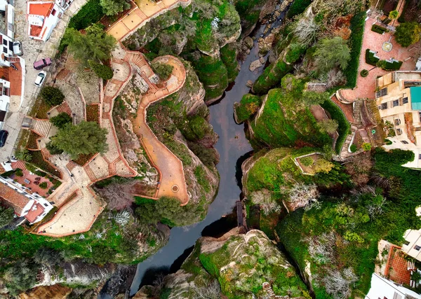 Fotografia aérea da deslumbrante aldeia de Ronda Fotos De Bancos De Imagens Sem Royalties