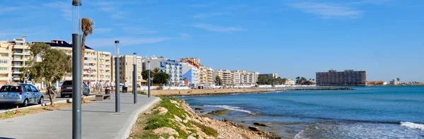 Imagen Horizontal Paseo Marítimo Largo Del Mar Mediterráneo Ciudad Turística —  Fotos de Stock