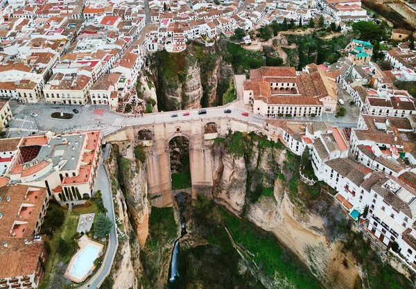 Pueblo Blanco Белый Вид Деревню Сверху Воздушное Изображение Ronda Испанский — стоковое фото