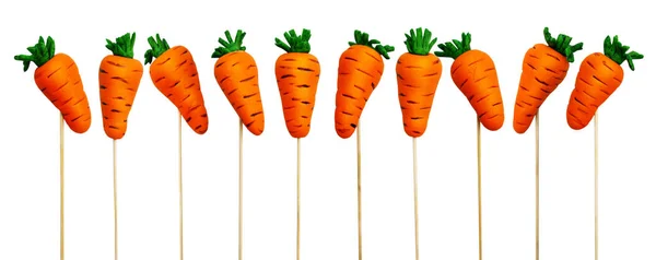 Easter carrots on a stick — Stock Photo, Image