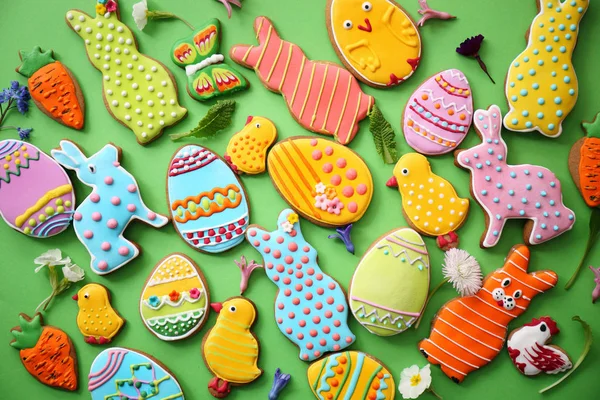 Easter cookies. Top view — Stock Photo, Image