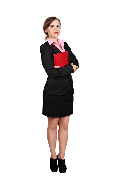 Woman with a folder in hands — Stock Photo, Image