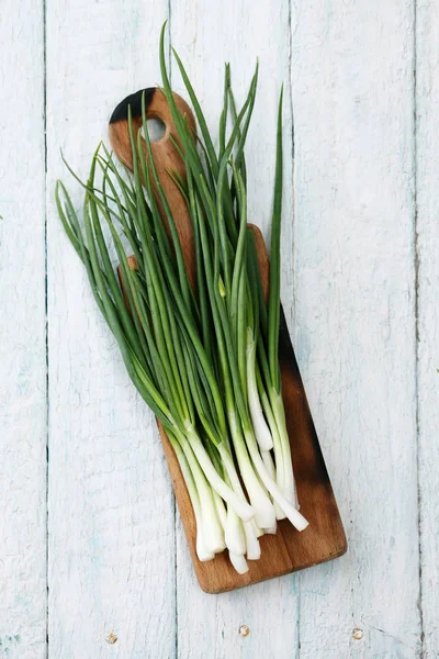 Fresh green organic onions — Stock Photo, Image