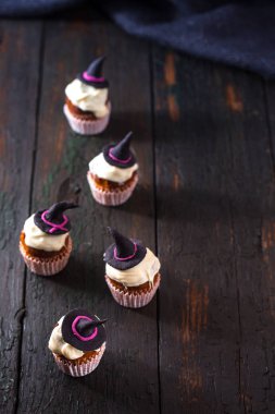 Cupcake bir şapka ile. Üstten Görünüm