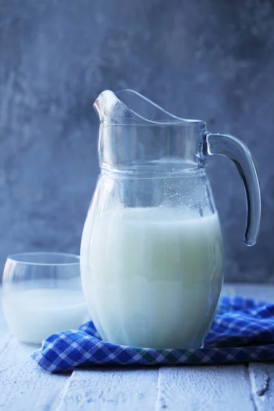 Jug with whey on the table — Stock Photo, Image