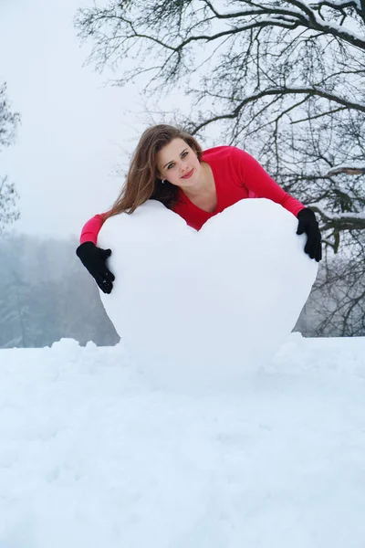 Coração da neve — Fotografia de Stock