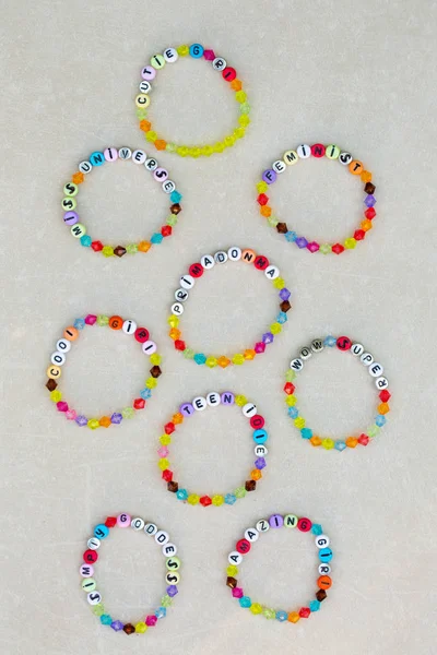 Plastic bracelets for girls — Stock Photo, Image