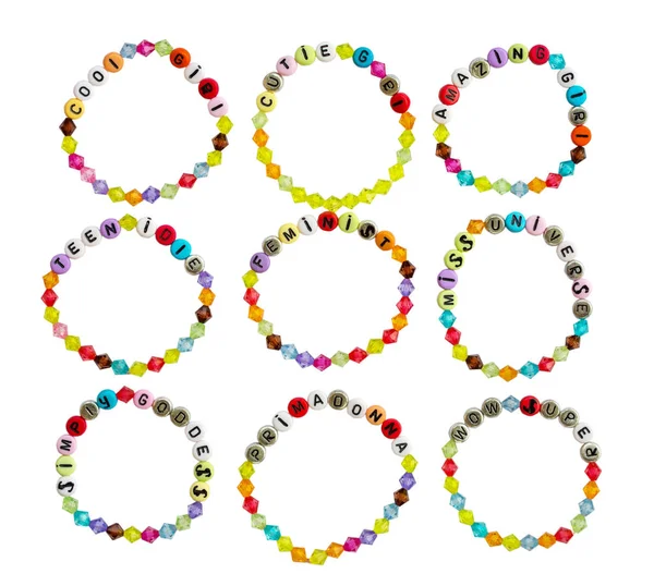 Pulseras con eslóganes — Foto de Stock