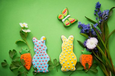 Çimlerde iki tavşan