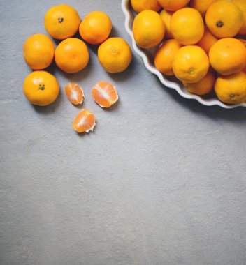 Vintage seramik kase - taze meyve adam taze mandalina