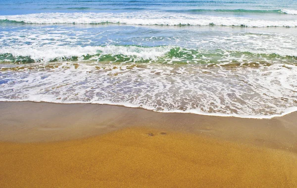 Пустой тропический пляж и чистое голубое небо — стоковое фото