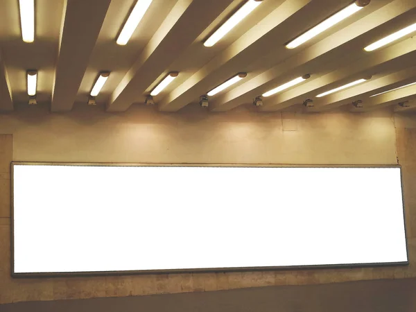 Empty billboard in city subway station — Stock Photo, Image