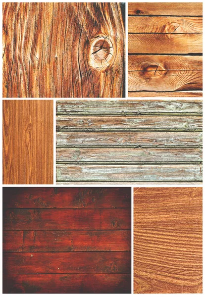Коллаж текстур дерева — стоковое фото