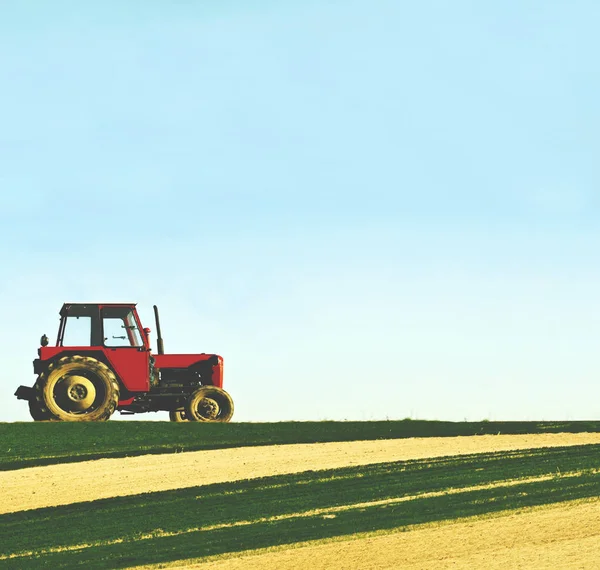 Traktor mezőn — Stock Fotó