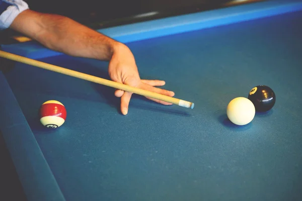 Pool billiard game in process — Stock Photo, Image