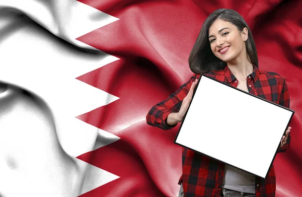 Gazdaság Üres Fedélzeten Ellen Bahrein Zászlaja — Stock Fotó