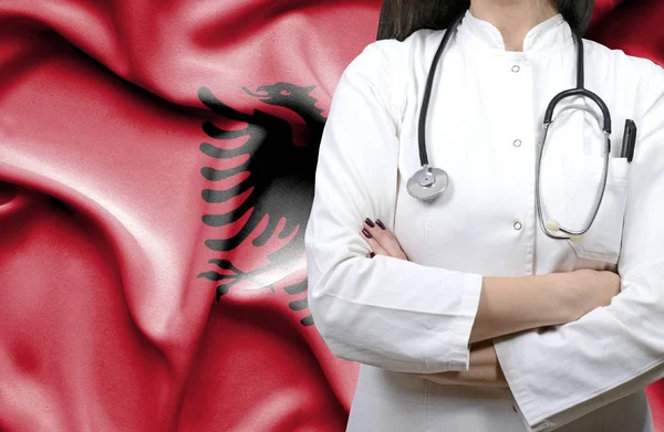 アルバニアの国民医療制度の概念図 — ストック写真