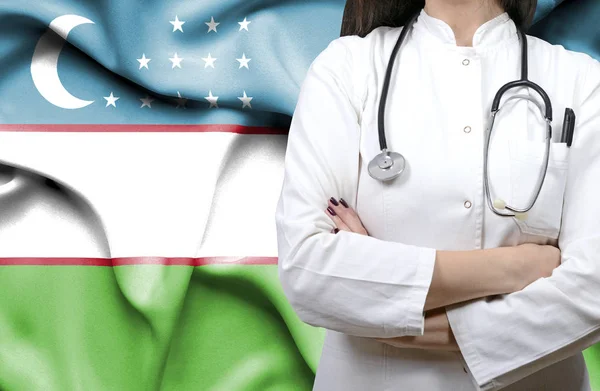Imagen Conceptual Del Sistema Nacional Salud Uzbekistán —  Fotos de Stock