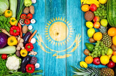 Kazakistan 'dan taze meyve ve sebzeler.