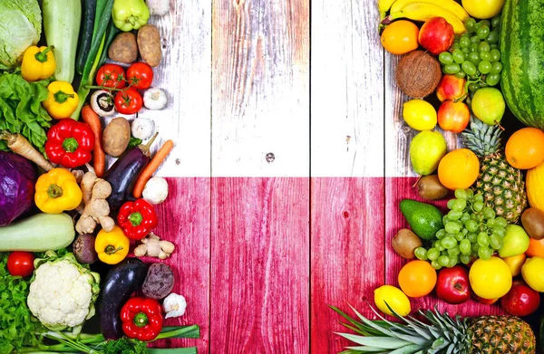 Frutas e produtos hortícolas frescos da Polónia — Fotografia de Stock