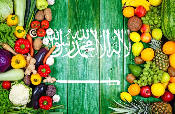 Szaúd-Arábiából származó friss gyümölcs és zöldség — Stock Fotó