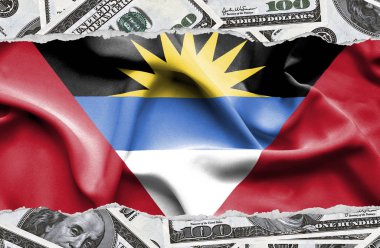 Ulusal çapta Amerikan para biriminin banknotlarıyla finansal konsept 