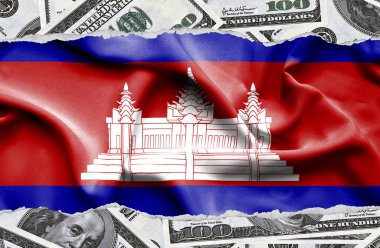 Ulusal çapta Amerikan para biriminin banknotlarıyla finansal konsept 