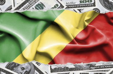 Ulusal çapta Amerikan para biriminin banknotlarıyla finansal konsept 