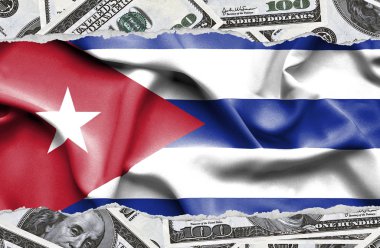 Ulusal çapta Amerikan para biriminin banknotlarıyla finansal konsept 