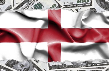 Ulusal çapta Amerikan para biriminin banknotlarıyla finansal konsept 