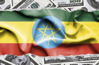 Ulusal çapta Amerikan para biriminin banknotlarıyla finansal konsept 