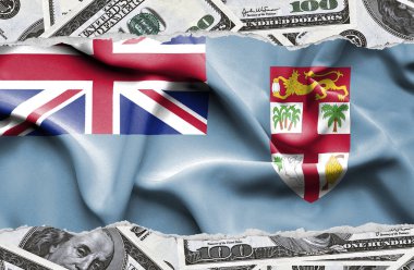 Ulusal çapta Amerikan para biriminin banknotlarıyla finansal konsept 