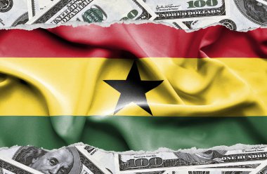 Ulusal çapta Amerikan para biriminin banknotlarıyla finansal konsept 