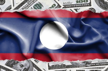 Ulusal çapta Amerikan para biriminin banknotlarıyla finansal konsept 