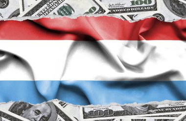 Ulusal çapta Amerikan para biriminin banknotlarıyla finansal konsept 