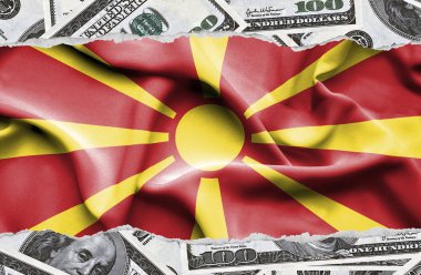 Ulusal çapta Amerikan para biriminin banknotlarıyla finansal konsept 