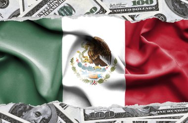 Ulusal çapta Amerikan para biriminin banknotlarıyla finansal konsept 