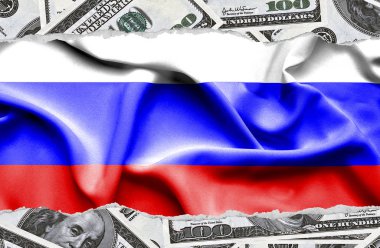 Ulusal çapta Amerikan para biriminin banknotlarıyla finansal konsept 