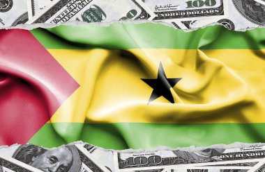 Ulusal çapta Amerikan para biriminin banknotlarıyla finansal konsept 