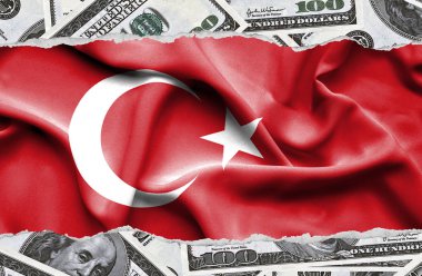 Ulusal çapta Amerikan para biriminin banknotlarıyla finansal konsept 