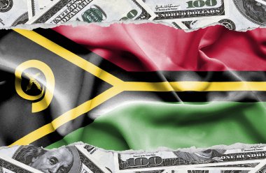 Ulusal çapta Amerikan para biriminin banknotlarıyla finansal konsept 