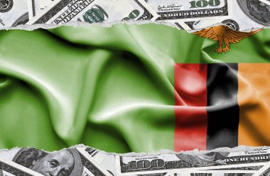 Ulusal çapta Amerikan para biriminin banknotlarıyla finansal konsept 