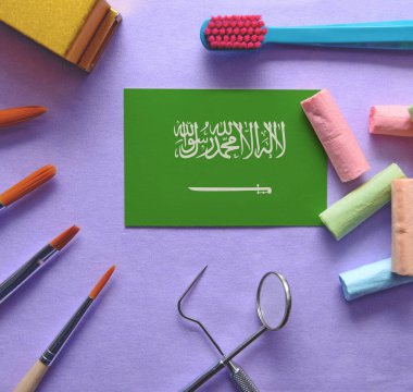 Enstrümanlı dişçi kavramı - Suudi Arabistan 'ın diş sağlığı sisteminin kavramsal görüntüsü