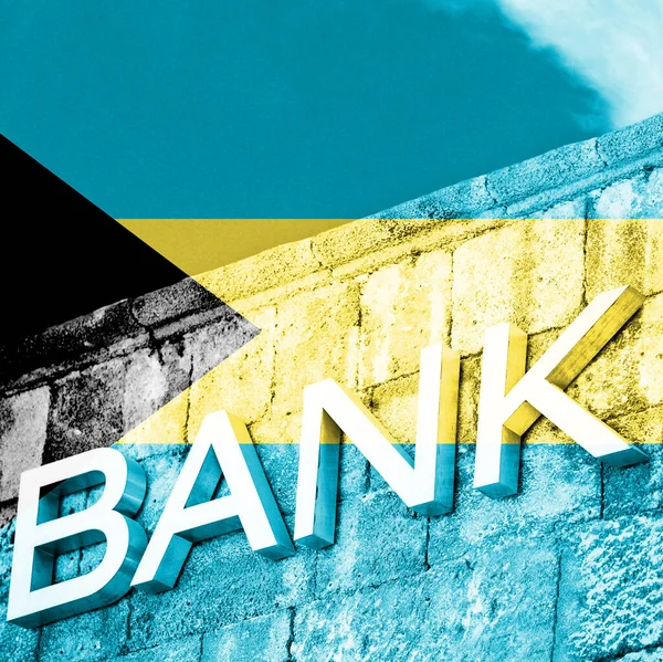 Finance Économie Concept Banque Avec Drapeau Des Bahamas — Photo