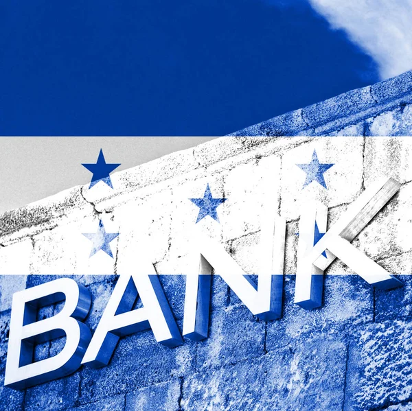 Finanz Und Wirtschaftskonzept Der Bank Mit Honduras Flagge — Stockfoto
