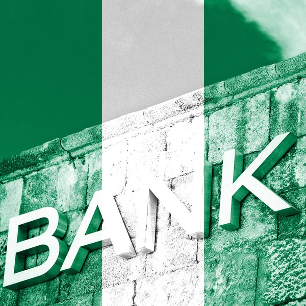 Finance Économie Concept Banque Avec Drapeau Nigeria — Photo